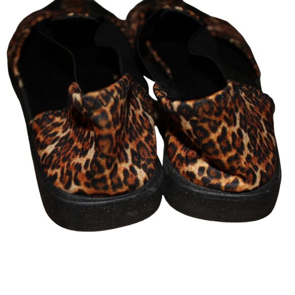Spandex Sandals Animal Print Leopard Fabric, Rubber Sole, Strappy, Size 8 Wide - Picture 6 of 7